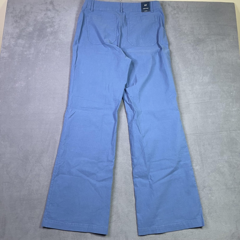 J.Crew Lizzie Pant 31T Tall Blue Wide Leg Cotton Linen Patch Pocket BW804 NEW - Picture 2 of 13